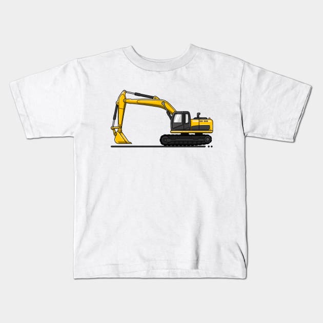 excavator Kids T-Shirt by garistipis